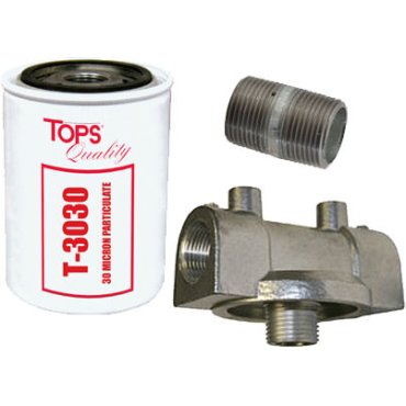 30 Micron Particulate Filter with 3/4 in. Adapter Kit, Includes 3/4 in. NPT x 1 in. Length Nipple, For Transfer Pumps