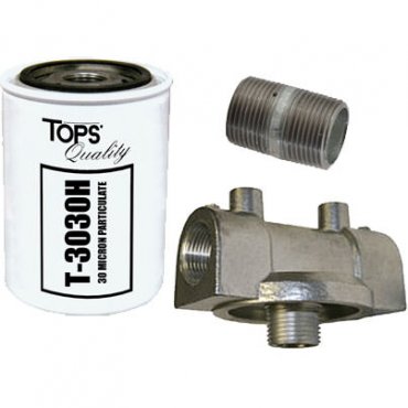 30 Micron Water Absorbing Filter and 1 in. Adapter Kit, Includes 1 in. NPT x 1 in. Length Nipple, For Transfer Pumps